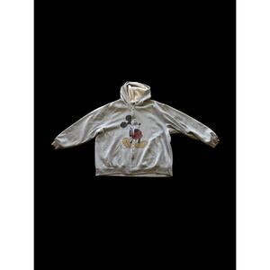 Vintage Mickey Mouse Classic Men’s Large Zip Hoodie Sweatshirt Gray Disney